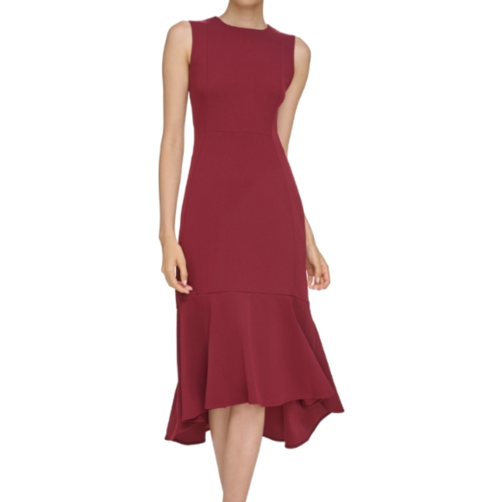 Calvin Klein Rosewood High-Low Asymmetrical Cocktail Dress